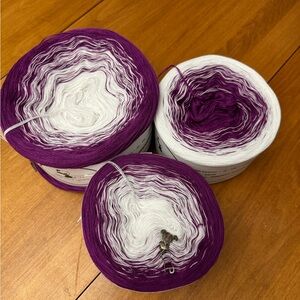 Purple and White Yarn Set